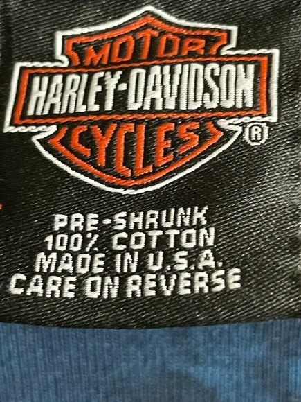 Vintage Harley Davidson 01 Women Long Sleeve TShirt Blue Tye Dye Stillwater SZ L - Picture 6 of 7